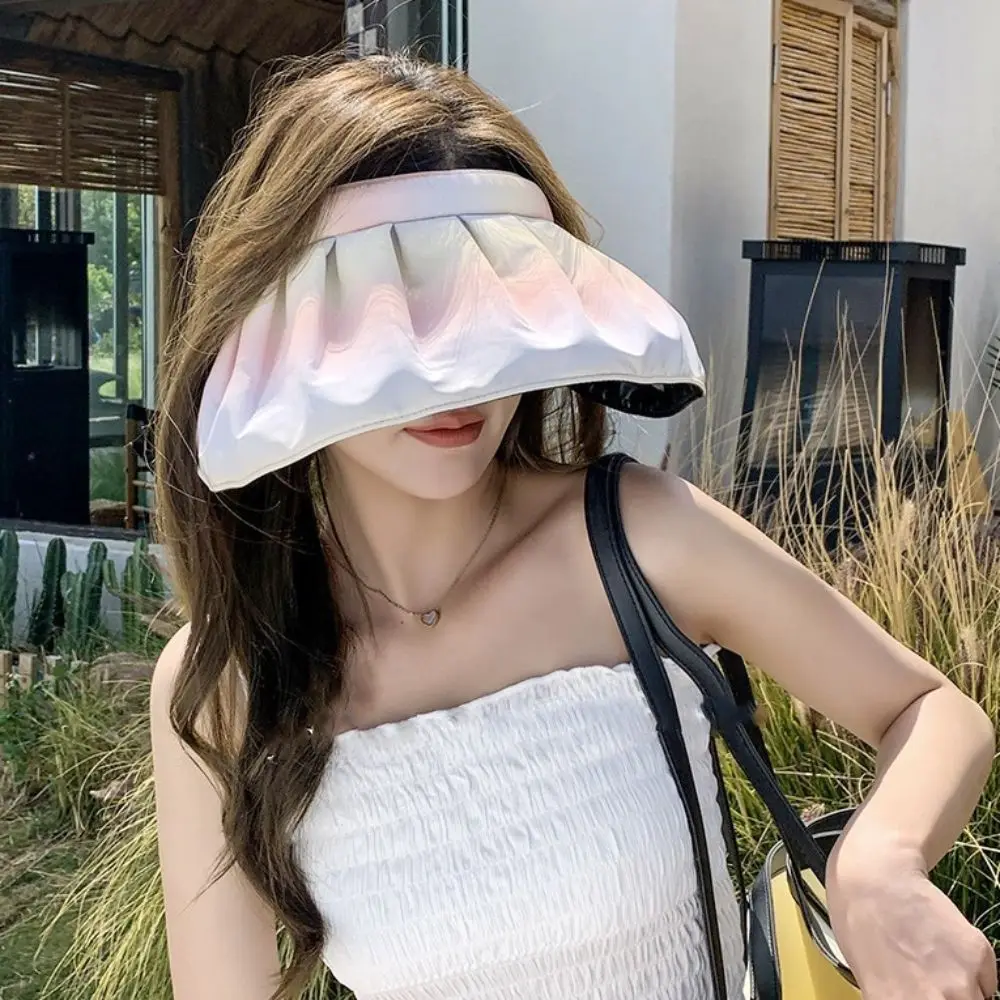 

Sports Sun Hat Breathable Flower Visor Cap UV Protection Sweet Women Sunhat Big Brim Korean Style Empty Top Hat Girls