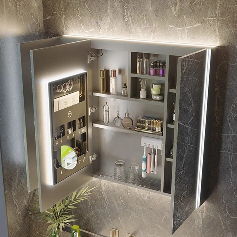 

Shower Display Mirror Cabinets Vanity Wall Safe Storage Makeup Bathroom Mirror Cabinets Hanging Espejo De Bolsillo Furnitures