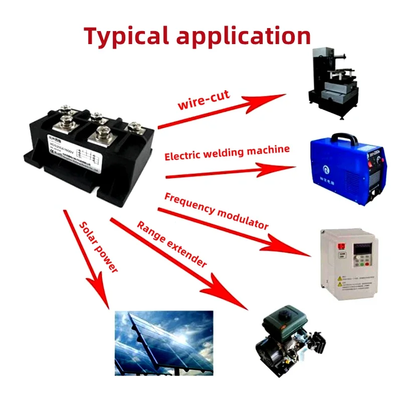 MDS300A-16 300A 1600V Ponte Retificadora Encapsulamento Componente Eletrônico Ponte Retificadora