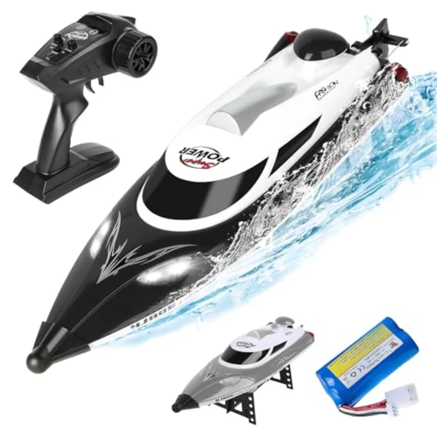 

RC Boat Remote Control Boat for Adults High Speed 35+ KPH Pool Toy for Ages 8-13 Black