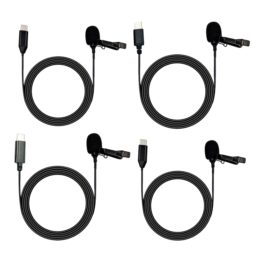 

Portable 1.5m Lavalier Mini Microphone Condenser Clip-on Lapel Mic Wired For Insta For JBL For Type-C Recording Mic Action Parts