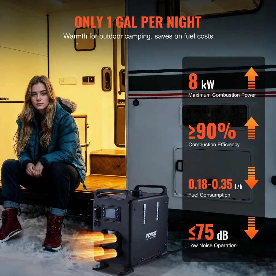 ディーゼルエアヒーター ディーゼルヒーター 12V 24V 8KW Bluetooth APP制御 車両用