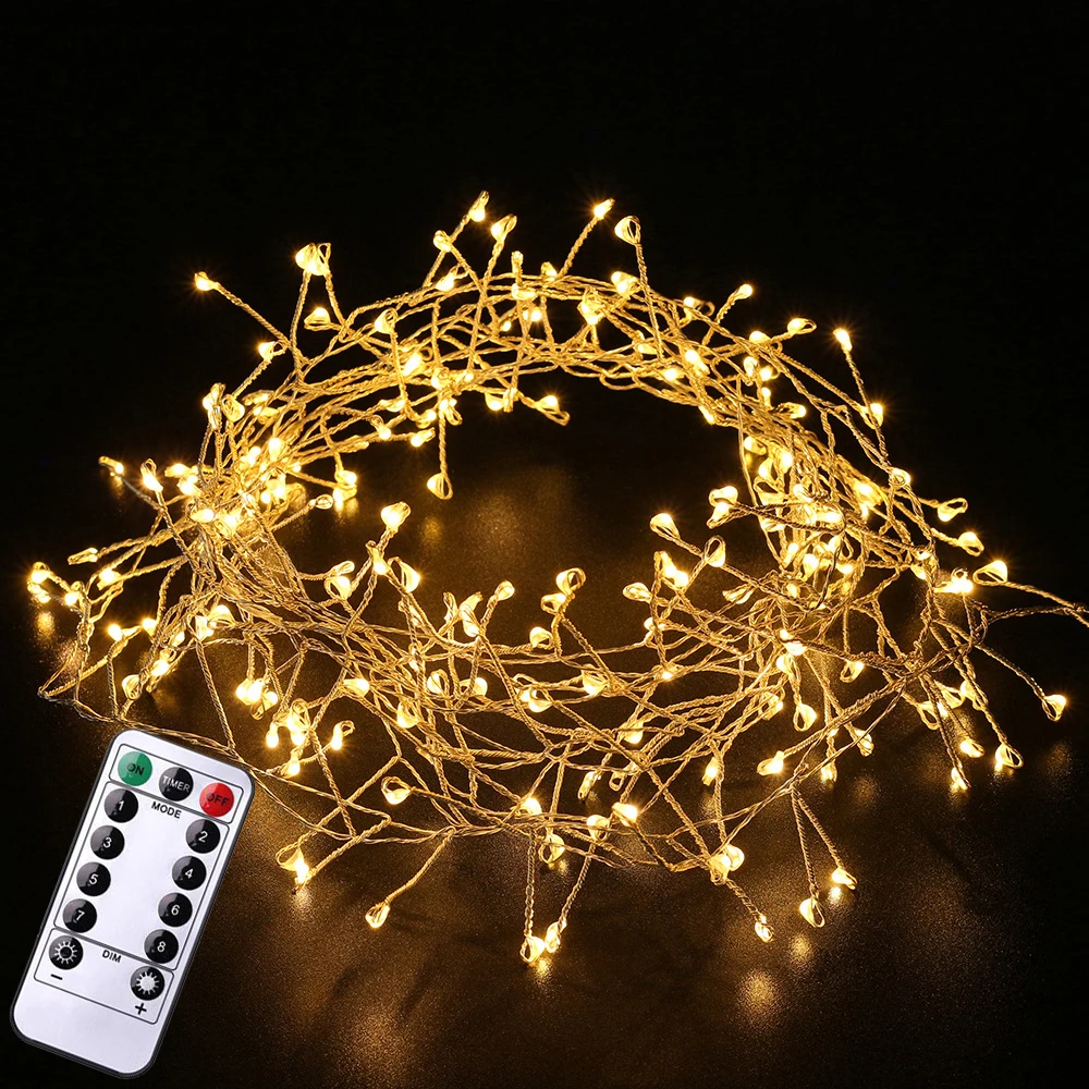 

5/2M Christmas Fairy Lights String Remote Control LED Firecracker Garland Light for Wedding Valentine's Day New Year Party Decor