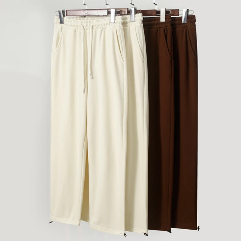 Japanese Joggers Men's Clothing Casual Pants Drawstring Sweatpants Loose Spring Autumn Trouser Solid Outdoor Sports Pants New