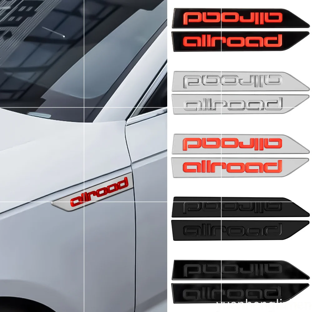 3D ABS ALLROAD Car Styling Side Fender Body Decor Stickers For Quattro RS Sline A1 A2 A3 A4 A5 A7 Q2 Q8 Q5 Q7 RS3 RS8