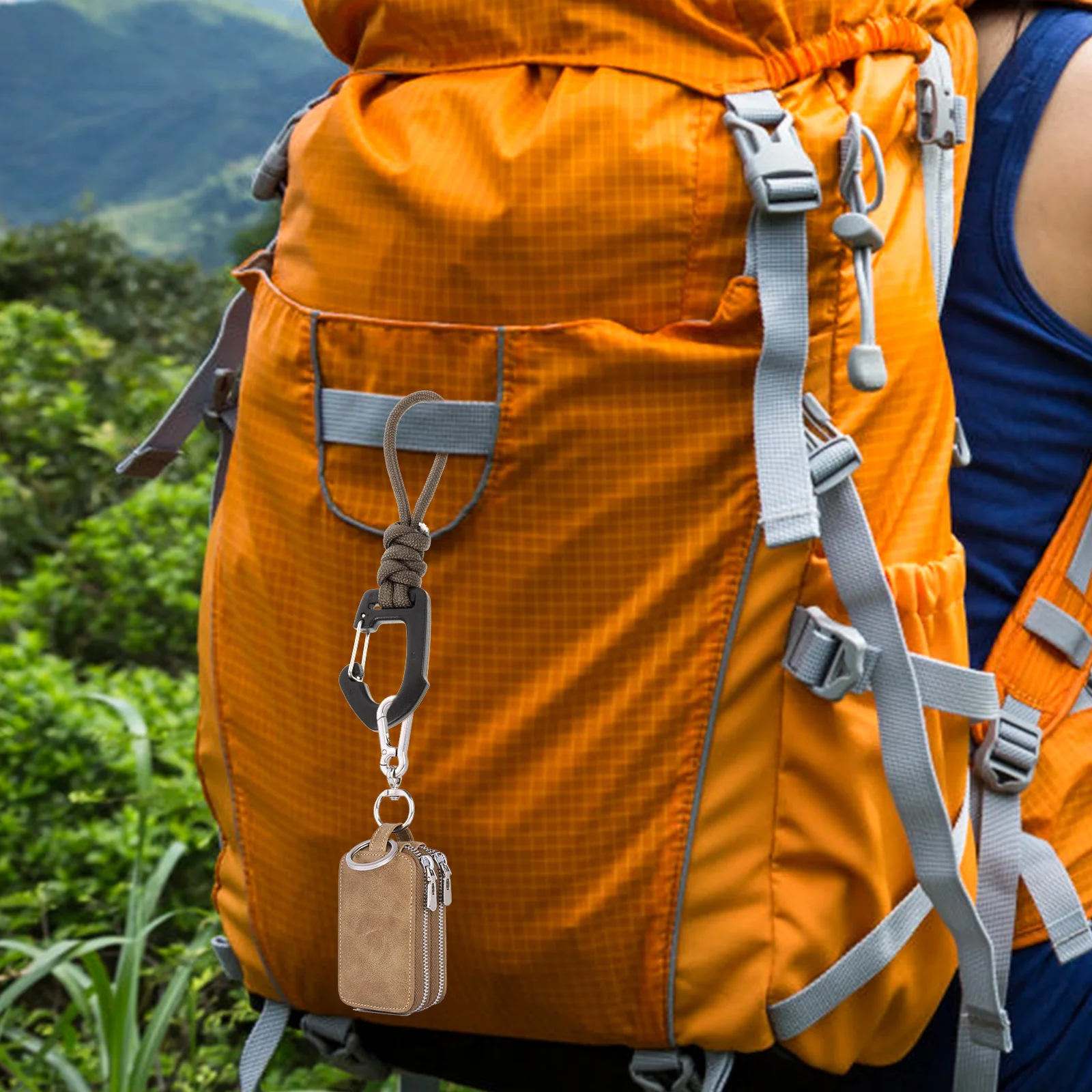 

8pcs Outdoor Nylon Keychain Keychain Woven Nylon Strap Carabiner Clip For Camping Hiking Survival Gear Tool Holder