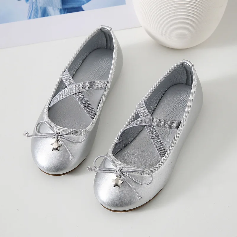 Gold Silver Glass slipper for Little Girls Princess shoes Comfortable Kids single shoes For Wedding Party chaussure fille