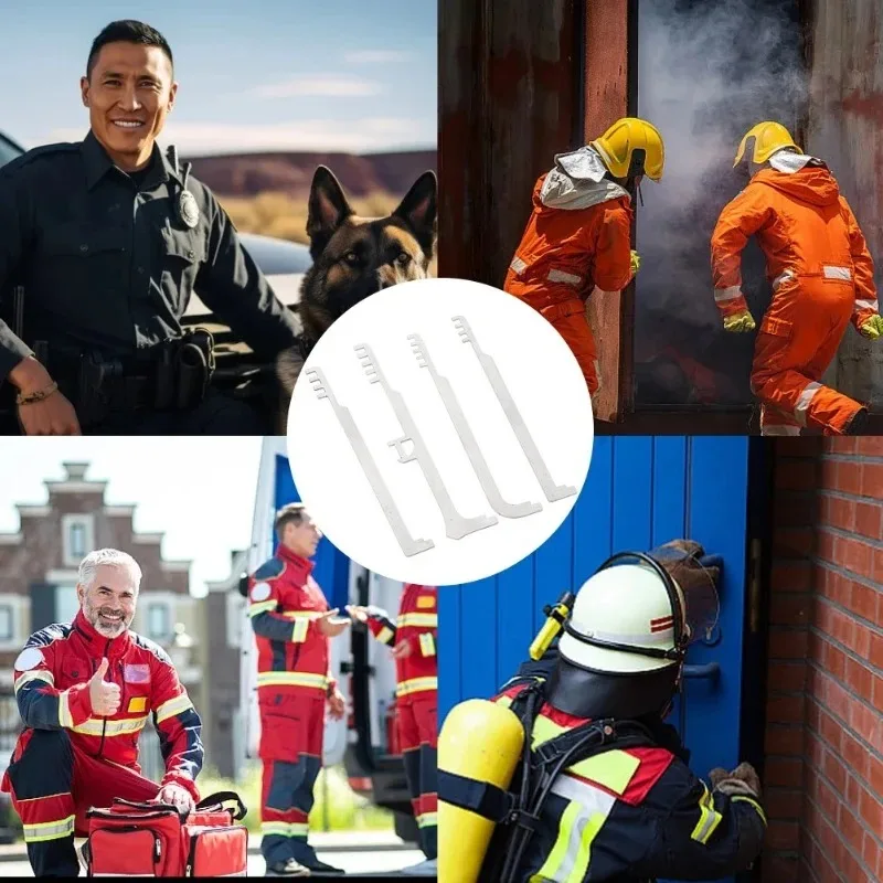 4PCS fire maintenance tools, stainless steel pickaxe comb, metal teeth tools, portable manual tools