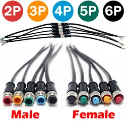 5/20PCS M9 2 3 4 5 6 Pin DC Electric Bicycle Butt Joint Plug waterproof female male Connector Wiring Scooter Brake Cable 20CM