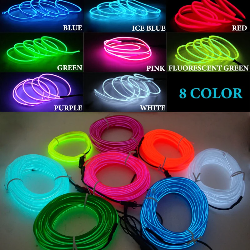 3/5M Auto-interieur LED-stripv - Led El Wire recensie en prijs