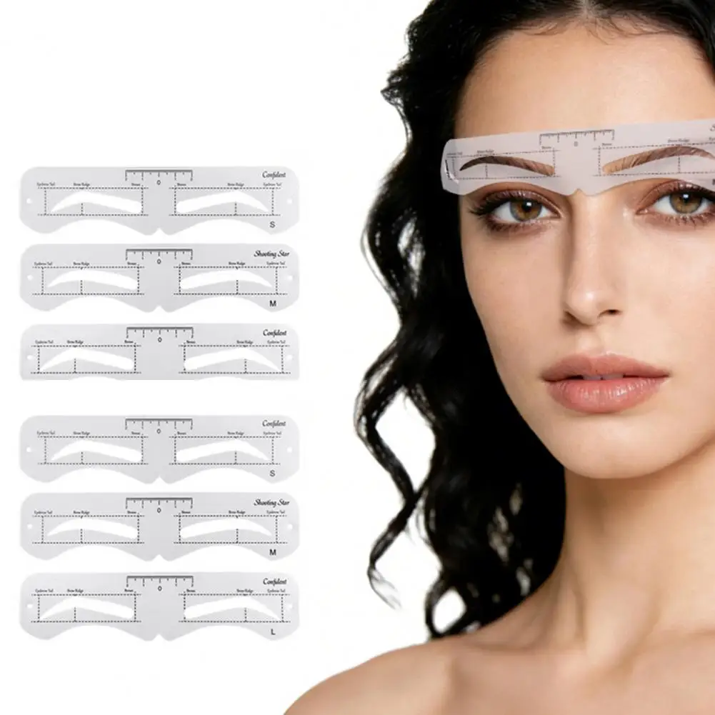 1 Set Eyebrow Stencil with Rope Reusable Brow Shaper Drawing Card DIY Women Eyebrow Mapping Guide Shaping Template Tools