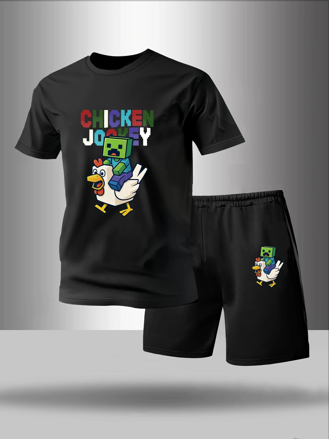 

Two piece men's pajamas for spring summer autumn winter short sleeved shorts fashionable letter pattern home suit set