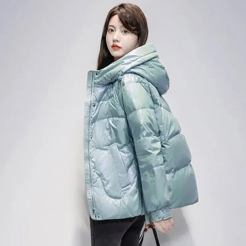 2024 Women Jacket Parka Down Cotton Padded Coat Autumn Winter Slim Short Hooded Warm Thicken Jackets Women\'s Outerwear Clothing