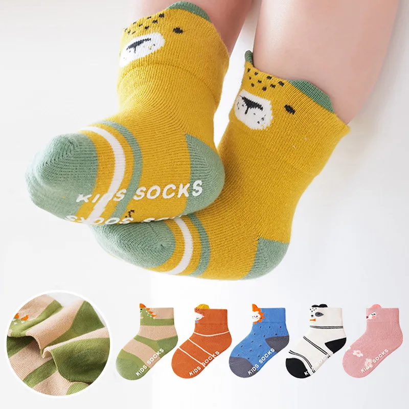Cartoon Baby Socks 1-6Year Children Spring Autumn Middle Tube Sock Boy Girl Soft Cotton Footwear Cute Animals Kids Short Socks