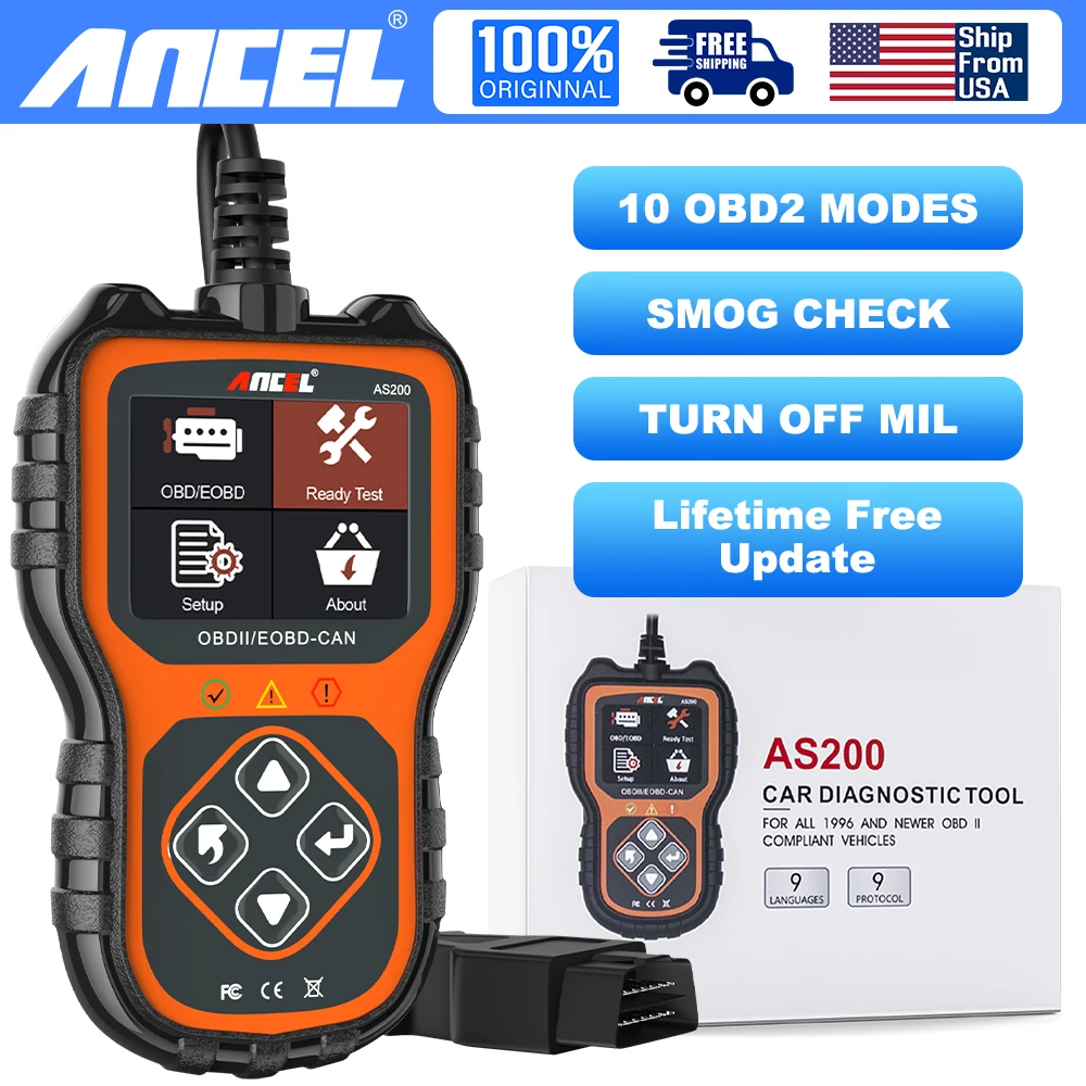 

ANCEL AS200 Car OBD2 Scanner OBD2 Code Reader Check Engine Fault Data Stream Automotive Tools Automotive Diagnostic Tool