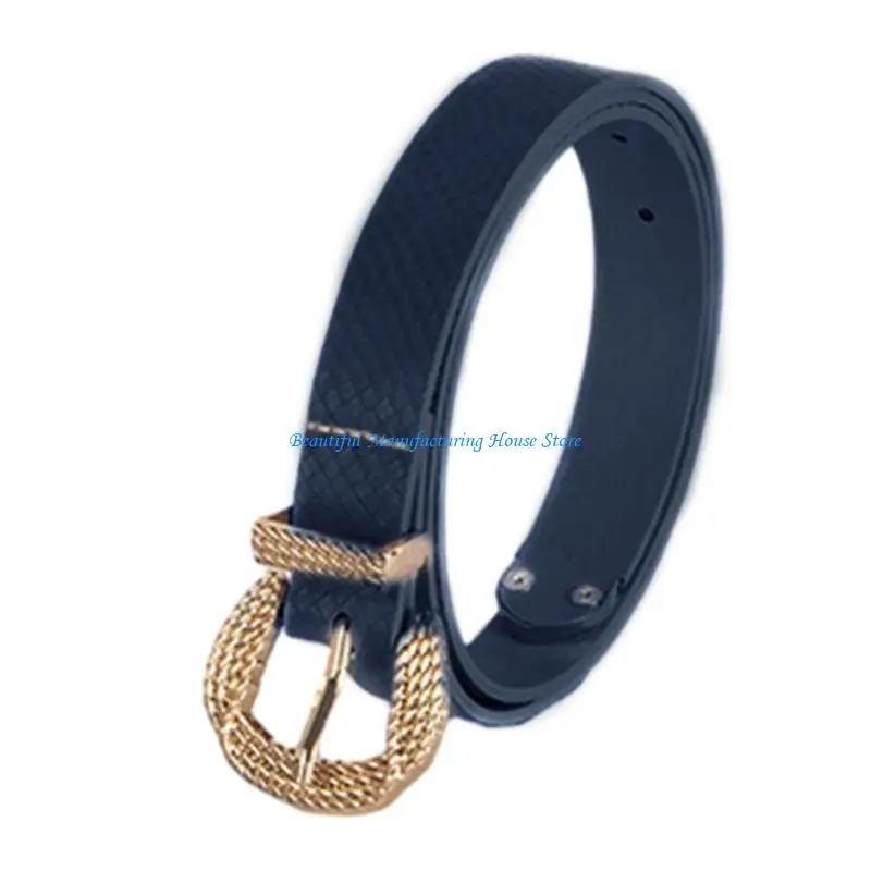 E56A Pin Buckle PU Leather Belt Woman Casual Waist Decor Pants Belt Girl Dress Belts