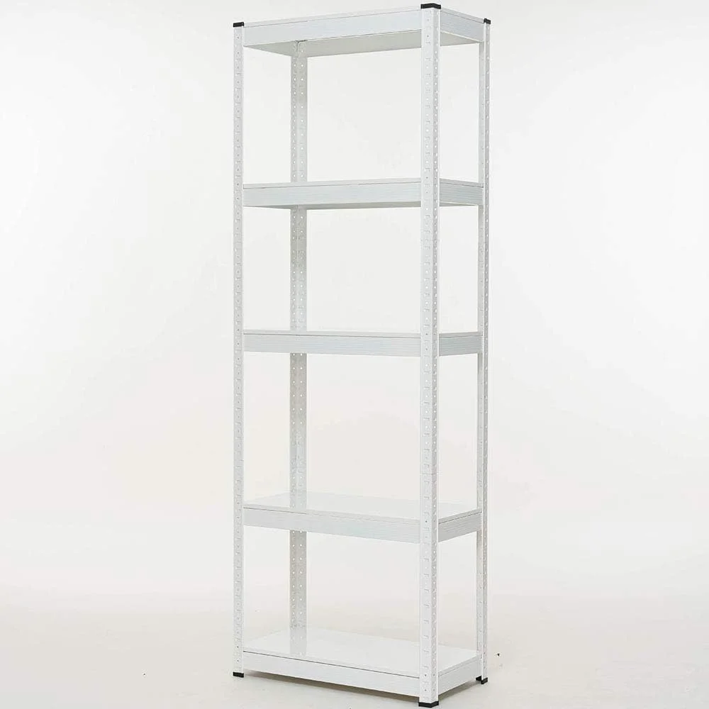 

5-Shelf Adjustable Utility Storage Rack Sturdy Metal Organizer Durable Shelving Unit Tools Free Assembly Ideal Bedroom
