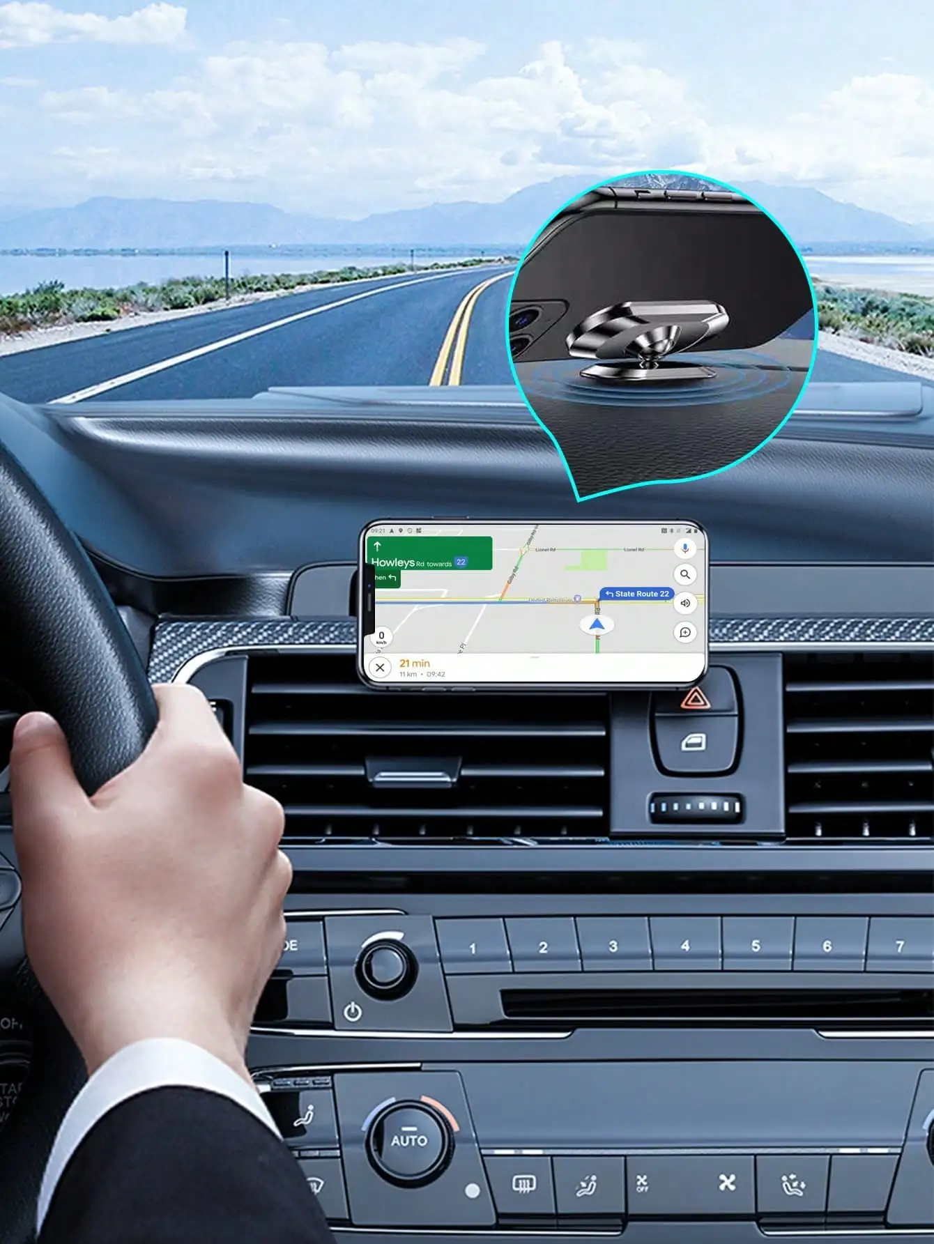 Supporto magnetico per telefono da auto in metallo forte magnete per telefono cellulare girevole a 360 ° nel supporto GPS per auto