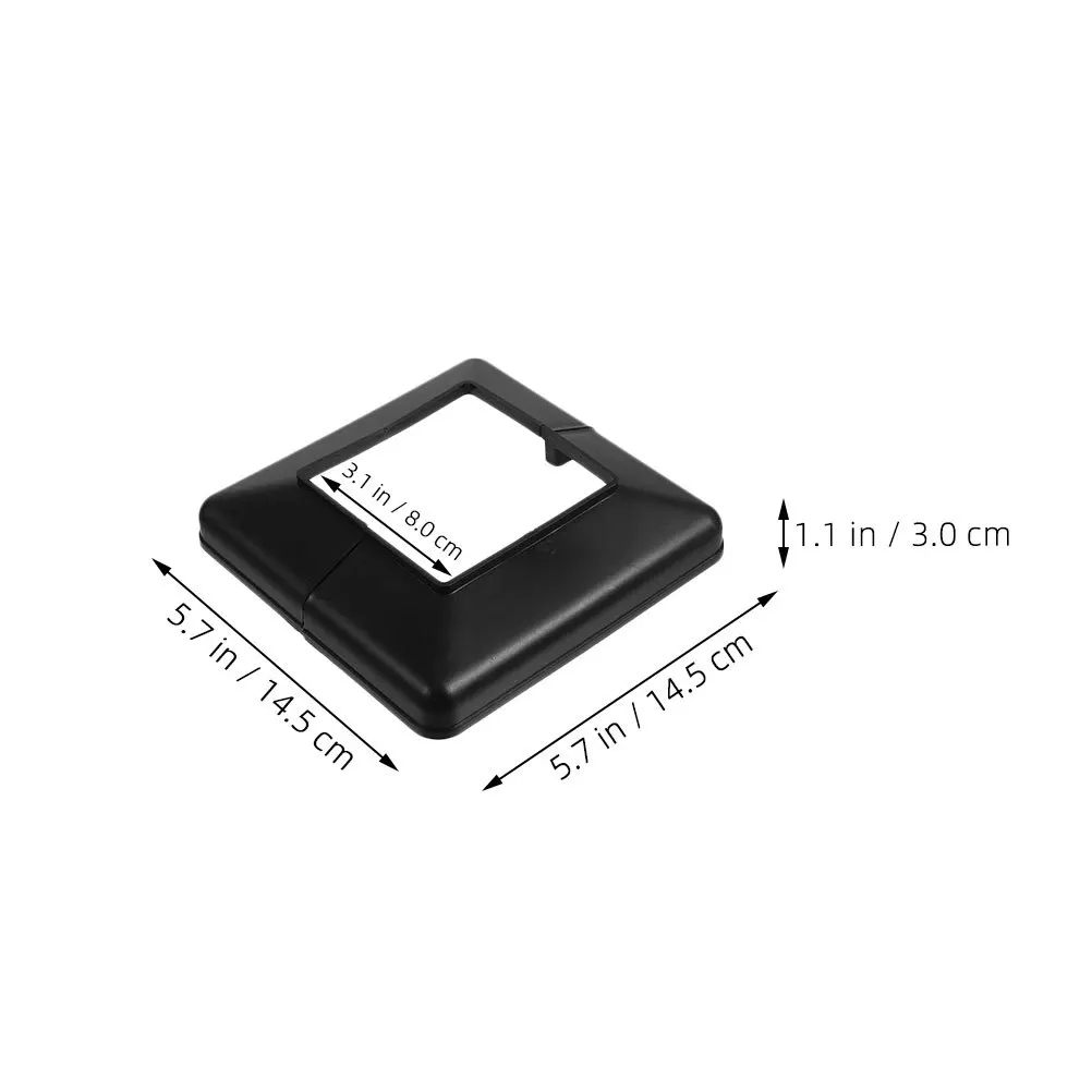 6Pcs 8x8cm Black Deck Post Covers Split Design Uv Resistant Plastic Base Cover for Porch Stairs Fences Plastic Post Base Cover