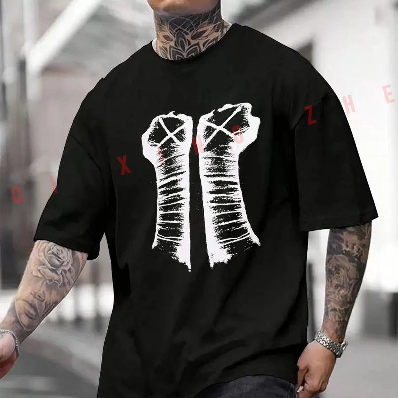 

New Warm Same CM Punk Fist Printing Moto Men's And Women's T-shirt Cotton Casual Short-sleeved O-neck Tshirt