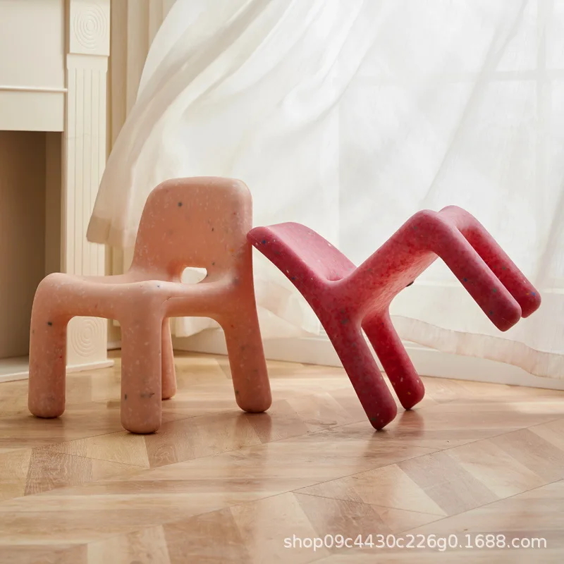 

Nordic Environmentally Friendly Plastic Chair Cute Children's Chair Backrest Stool