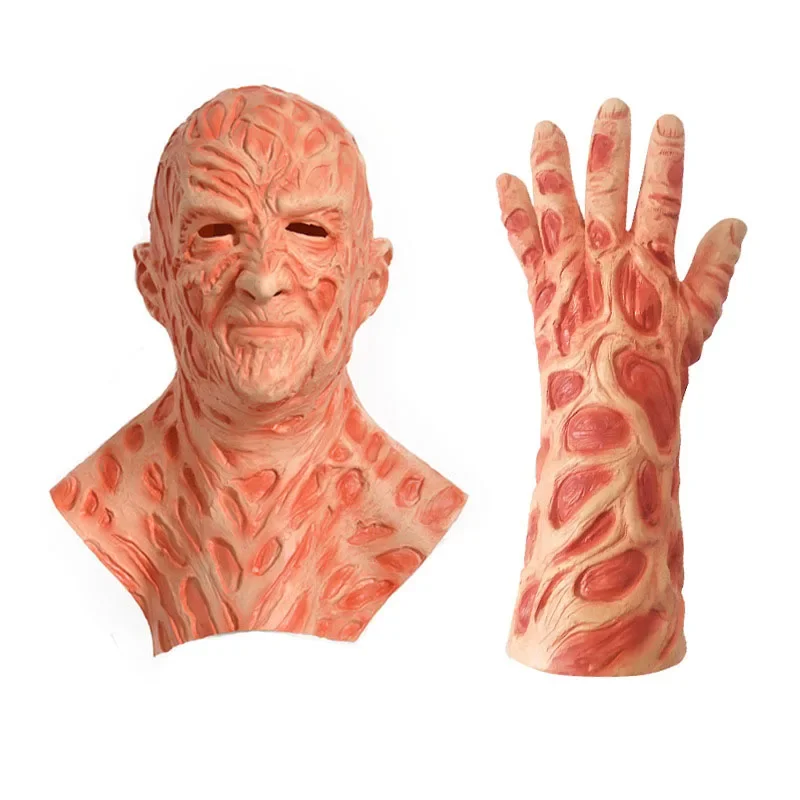 

Hot Halloween party killer mask gloves horror movie horror latex headdress carnival role play Halloween party costume lotion new
