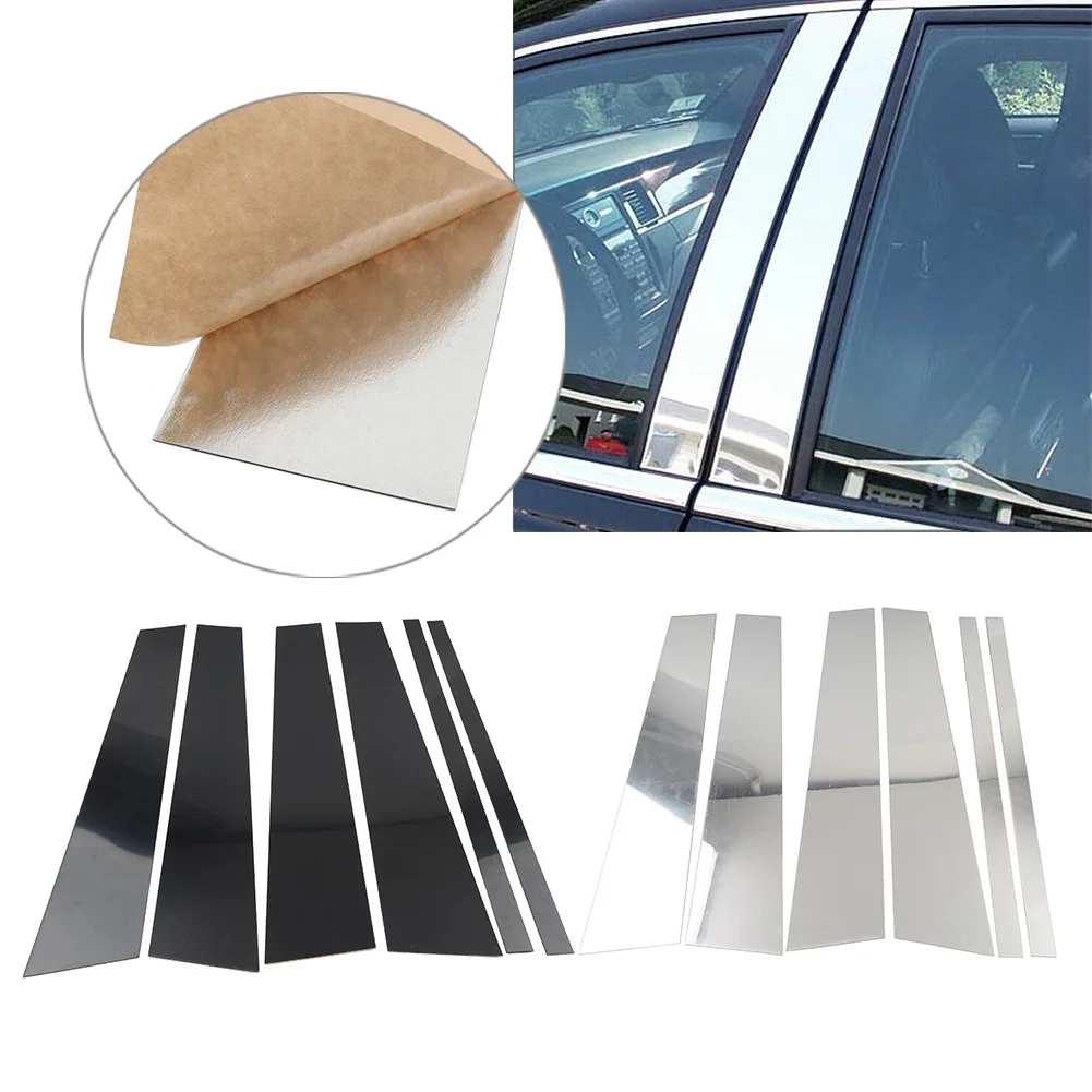 6PCS Car Pillar Post Door Window Cover Trim Kit Decoration For Land Rover LR2 Range Rover Sport