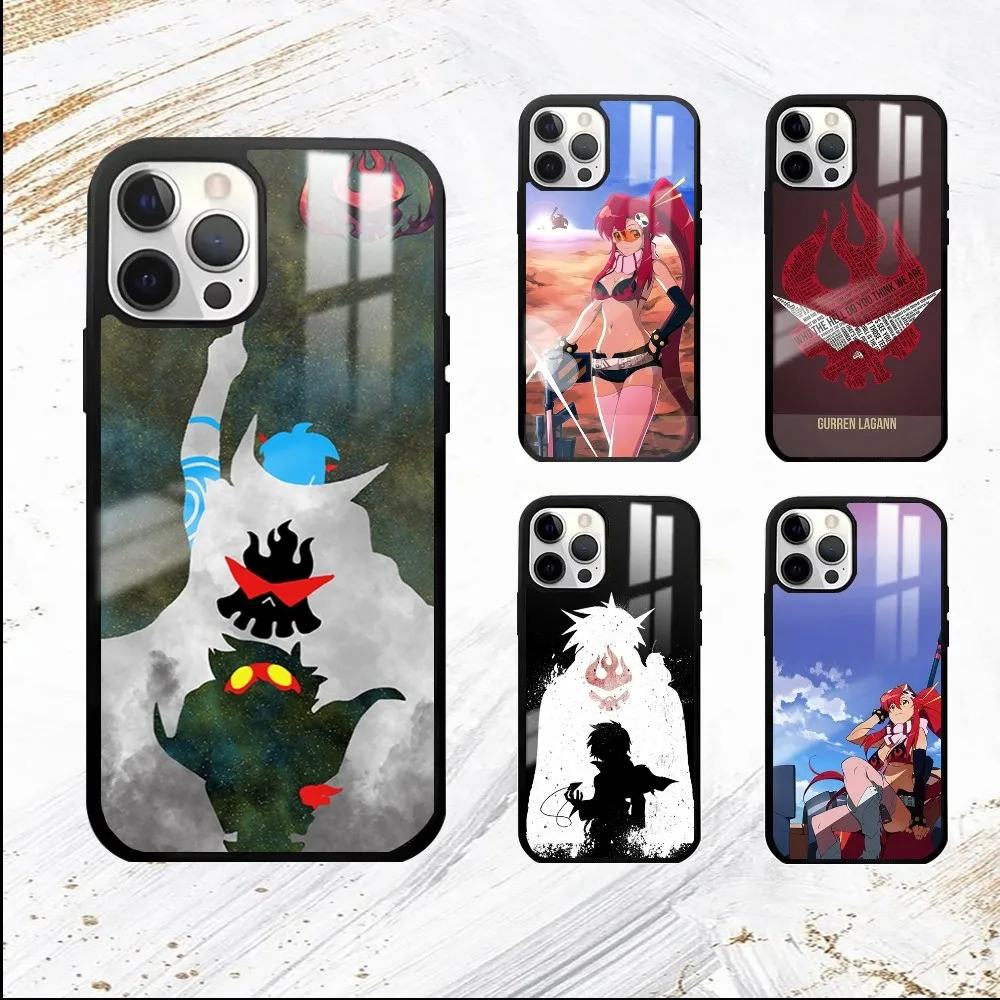 T-Tengen Toppa Gurren-Lagann Phone Case For iPhone 16 15 14 13 12 11 Pro Max Plus Mini PC Mirror Fashion  phone case