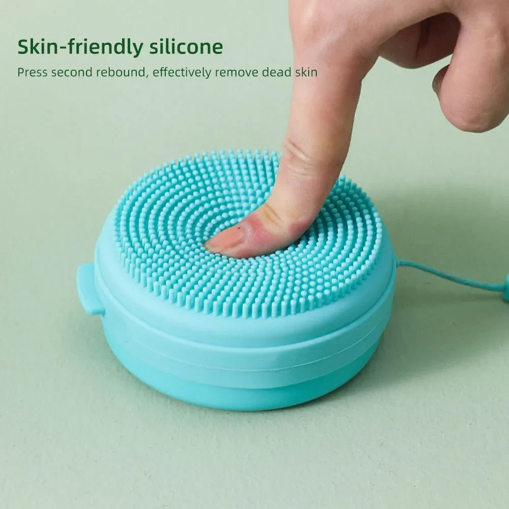 Cepillo de baño portátil para colgar, depurador corporal, estuche de jabón, cepillo de silicona, cepillo táctil para masaje de pelo