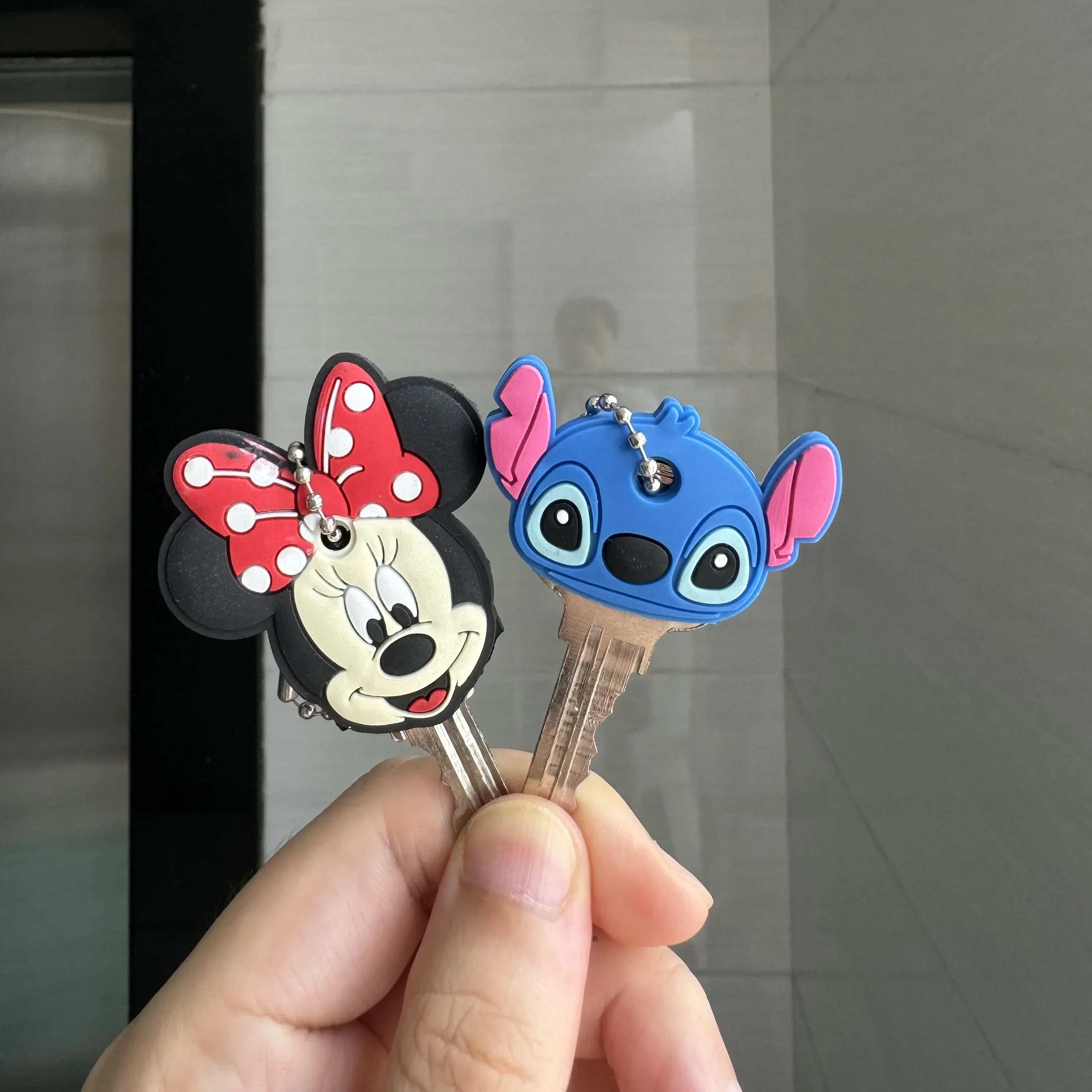 غرزة مرحبا كيتي مفتاح قبعات واقية أنيمي ليلو وستيتش الكرتون النمذجة سيليكون مفتاح غطاء حامل سلسلة المفاتيح المحمولة #5