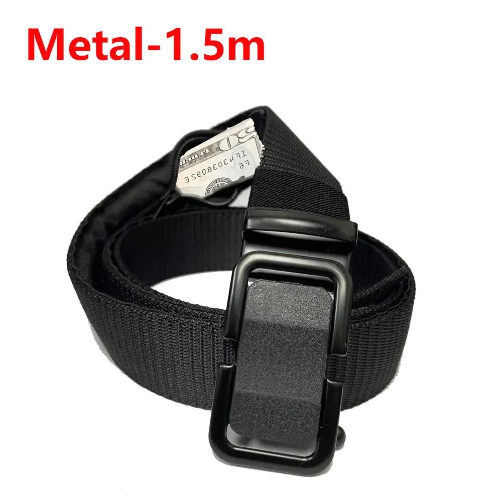 Automatic Buckle Travel Cash Anti Theft Belt Waist Bag Women Portable Hidden Money Strap Belt Wallet Waist Pack Men Secret 120cm