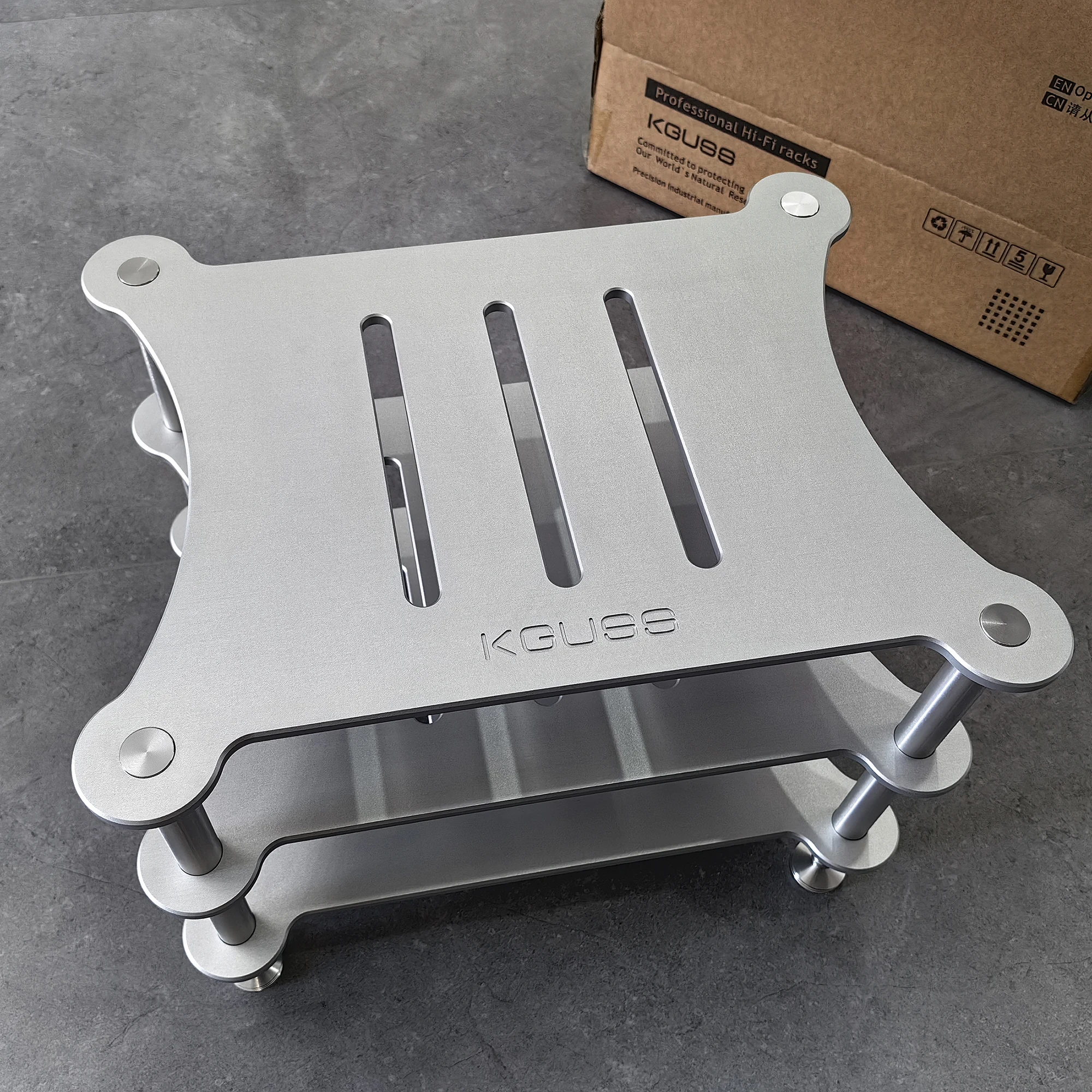 KGUSS Split Audio Equipment Rack, todo o alumínio, processo CNC, amplificador de potência, DAC, equipamento Home Theater, dispositivo Rack, requintado, RX3