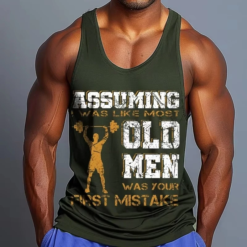 

3D Print Weightlifting Fitness Men's Tank Tops Colorful Pattern Tees Summer Casual Vest Oversized Sports Street Sleeveless Shirt