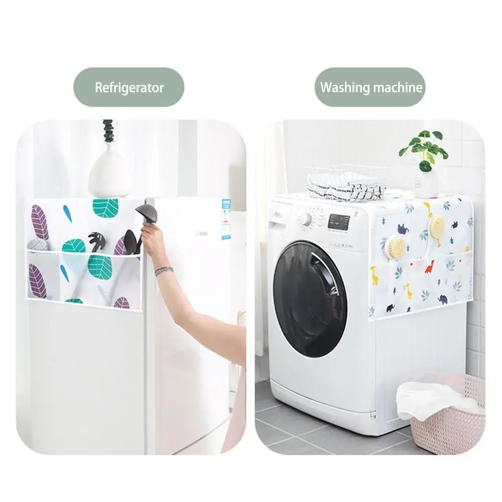 New High-looking Refrigerator Washing Machine Cover Cloth Dust Cover With Storage Bag Washable Reusable Multi-purpose Cabinet