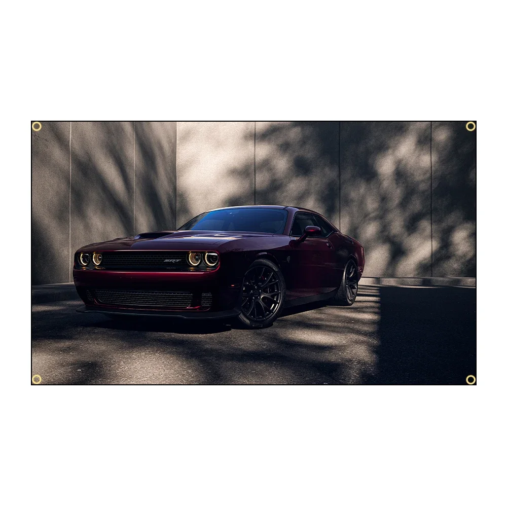 Hellcat DodgeS Challenger SRT Flags Racing Car Polyester Printed Banner For Decoration