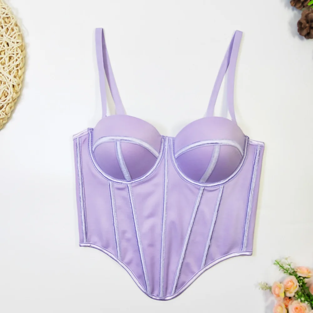 Summer Women Corset Tube Top Bra Party Club Cropped Tops Sexy Bustier Push Up Bralet Lingerie Camisole Plus Size Removable Strap