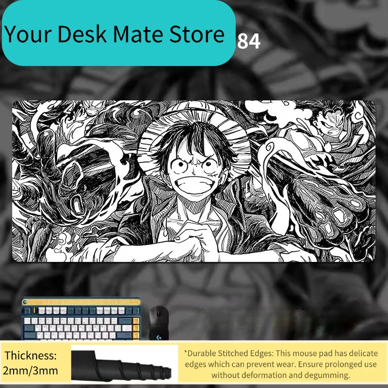 

Office Slip-resistant Dirt-proof Mouse Pad Boys Anime ONE PIECE Leather Mouse Pad Roronoa Zoro Large Size Gaming Keyboard Pad