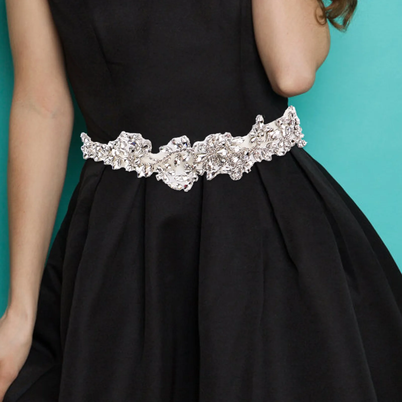 

Rhinestone Belt Wedding Dress Belts for Bride Accessories Women Waist Fabric Miss