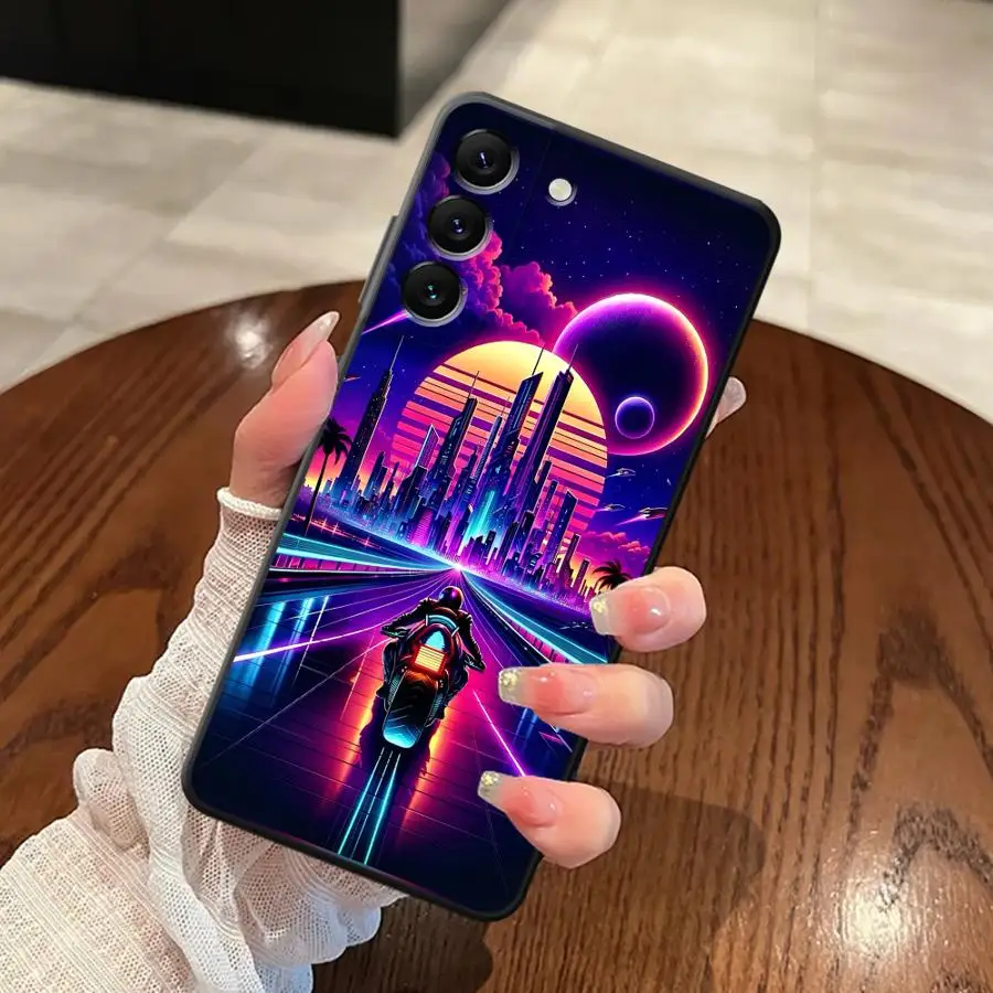 حافظة لهاتف سامسونج جالاكسي A04 A06 A01 A02 A05 نوت 20 Ultra 9 10 A03 A50 A70 A30 A40 A10 A20 غطاء خلفي ناعم SCI-FI City