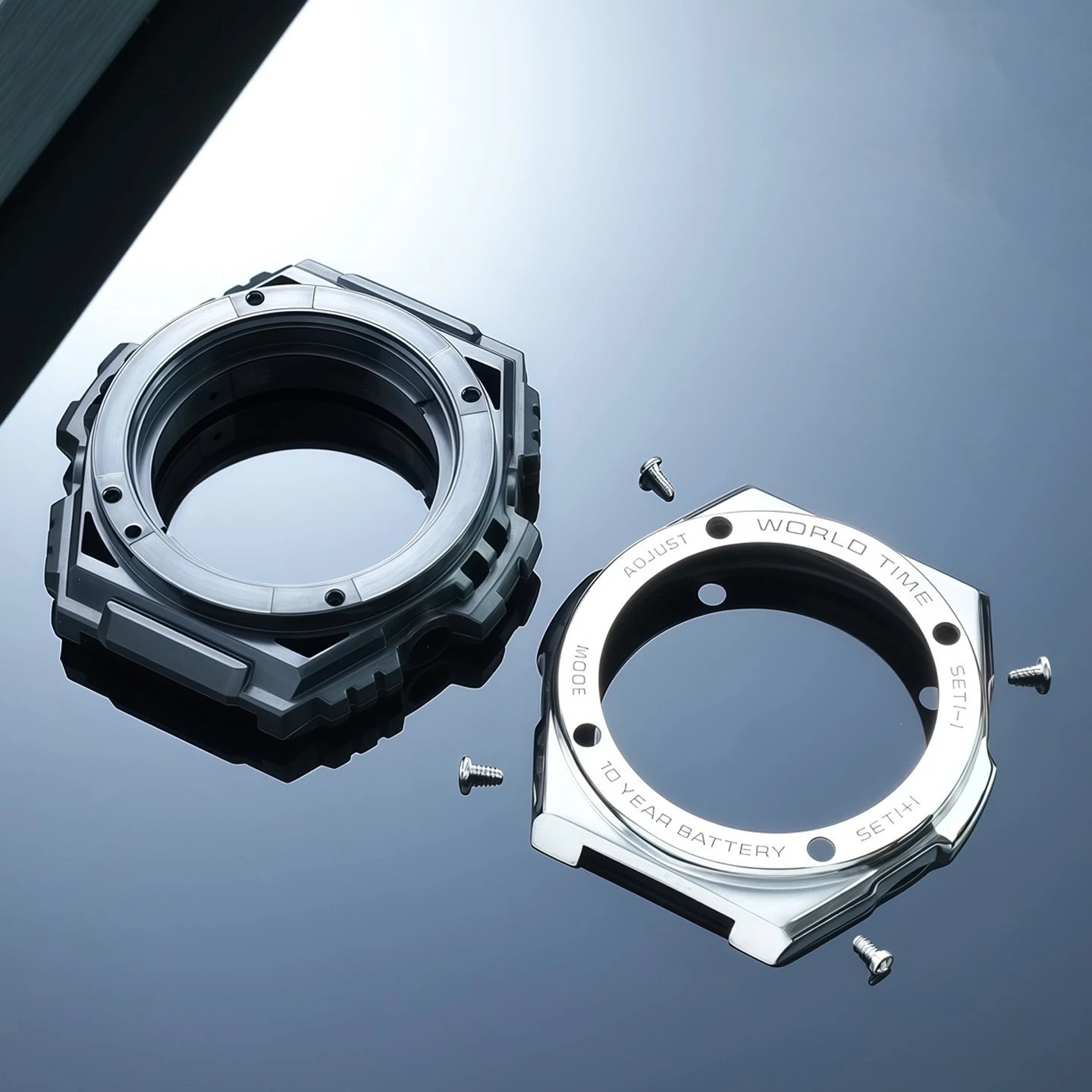 Suitable for G-SHOCK Casio MWQ-100 series case, press drop, bottom cover screw, steel shell cover accessories view 3