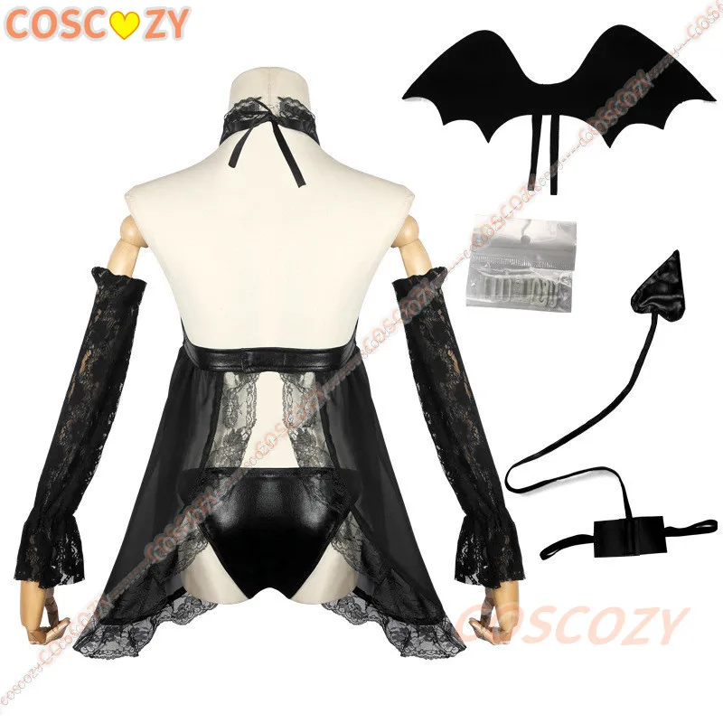 Coscosy-My Dress Up Querida Cosplay Costume, Kitagawa Marin Rizu Kyun, Wig Wing, Cos de couro, Little Devil Sexy, Lace Pijama