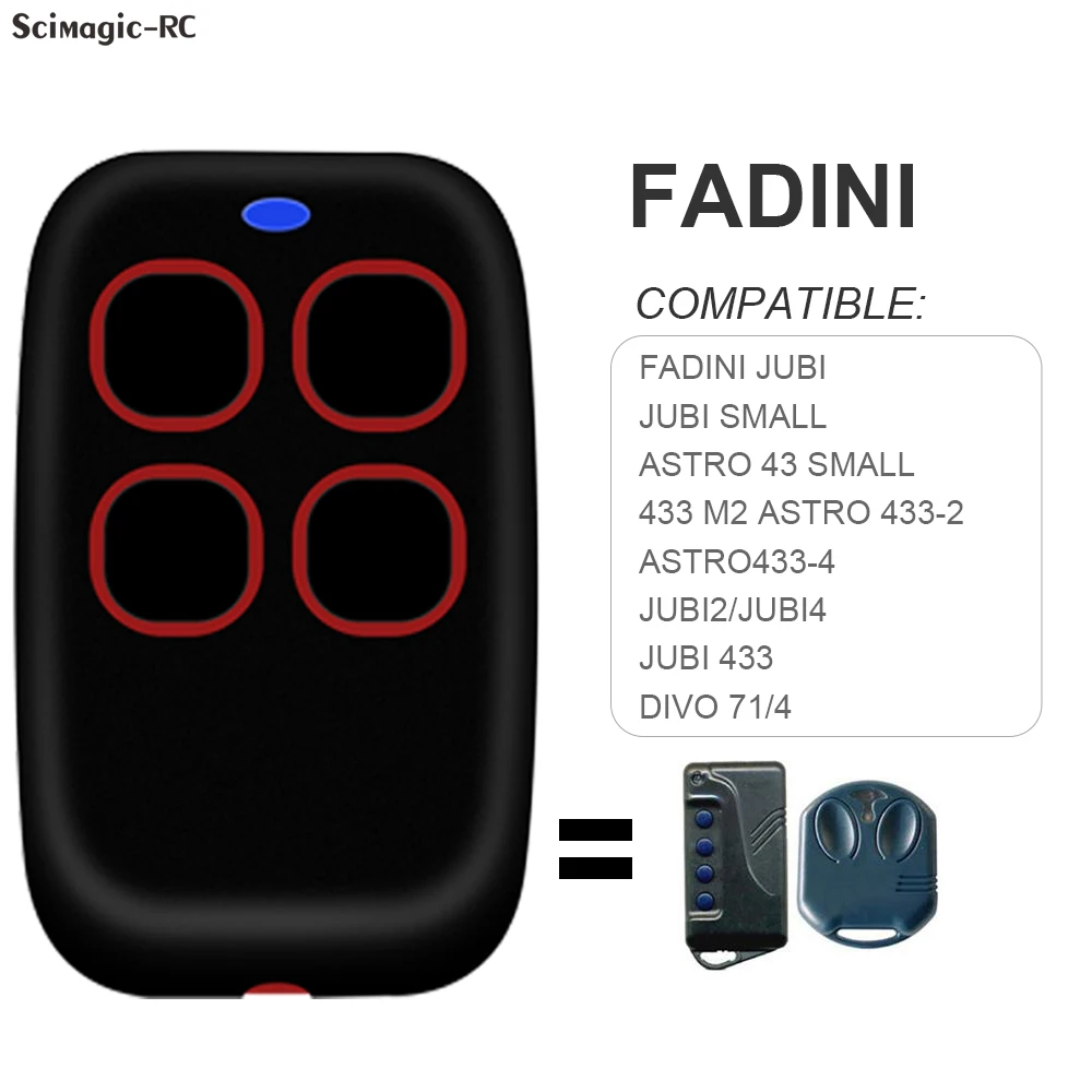 Duplicator FADINI JUBI / ASTRO-43 SMALL,JUBI 433,DIVO 71/4 Garage Remote Control 280-868MHz Multifrequency Rolling Code Newest