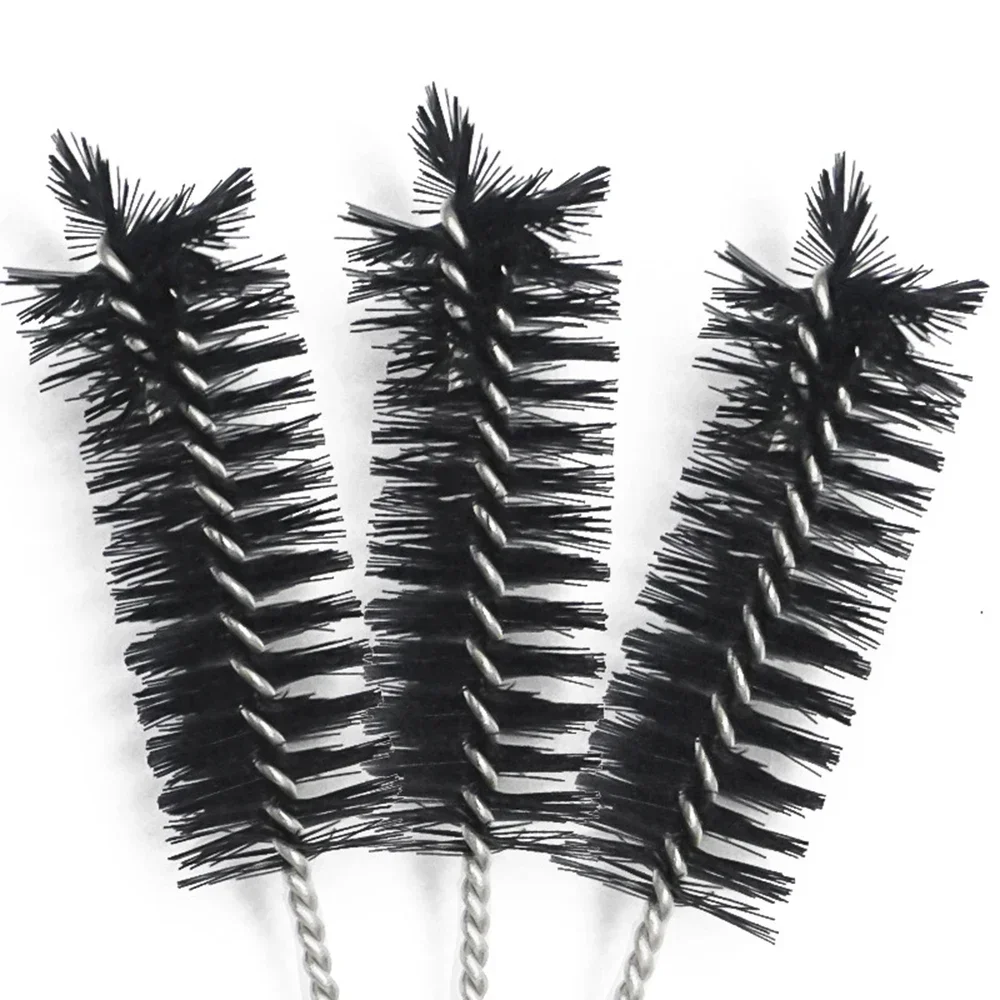 5pcs Durable 5cm Wire Tube Brush Metal Handle Steel Wire Soft Cleaning Brush Glass Hand Tool