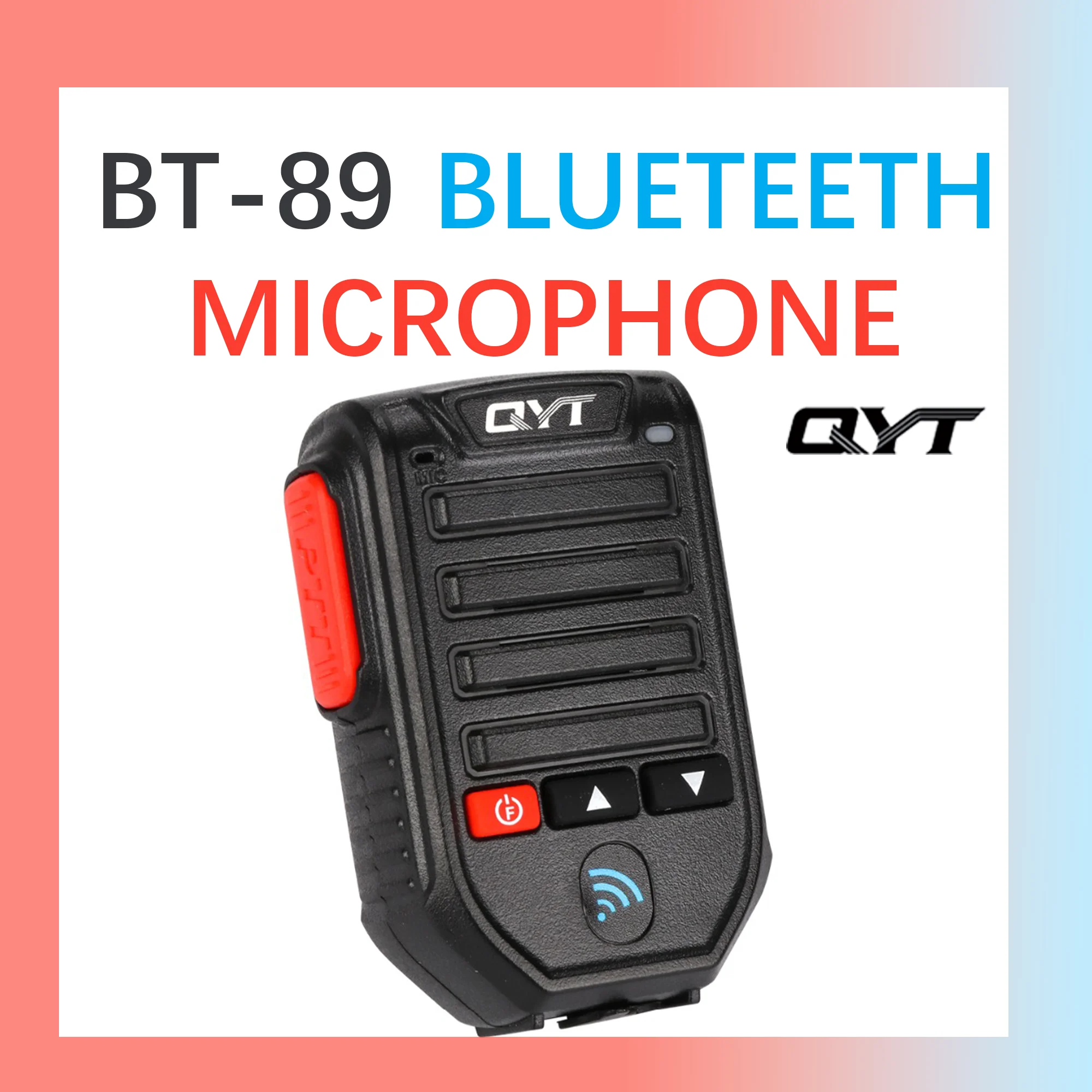 QYT BT-89 Wireless Bluetooth Microphone for QYT Series Intercom KT-9900/KT-5000/KT-8900D/KT-8900 Portable Wireless Speaker Mic