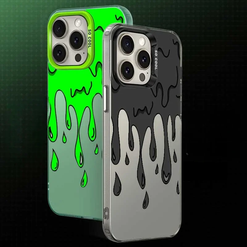 for iPhone 16 15 Pro Max 11 12 13 14 15 Pro XS XR7 8 Plus Frosted Titanium Case Phone Fun Paint Graffiti Art Shockproof Case