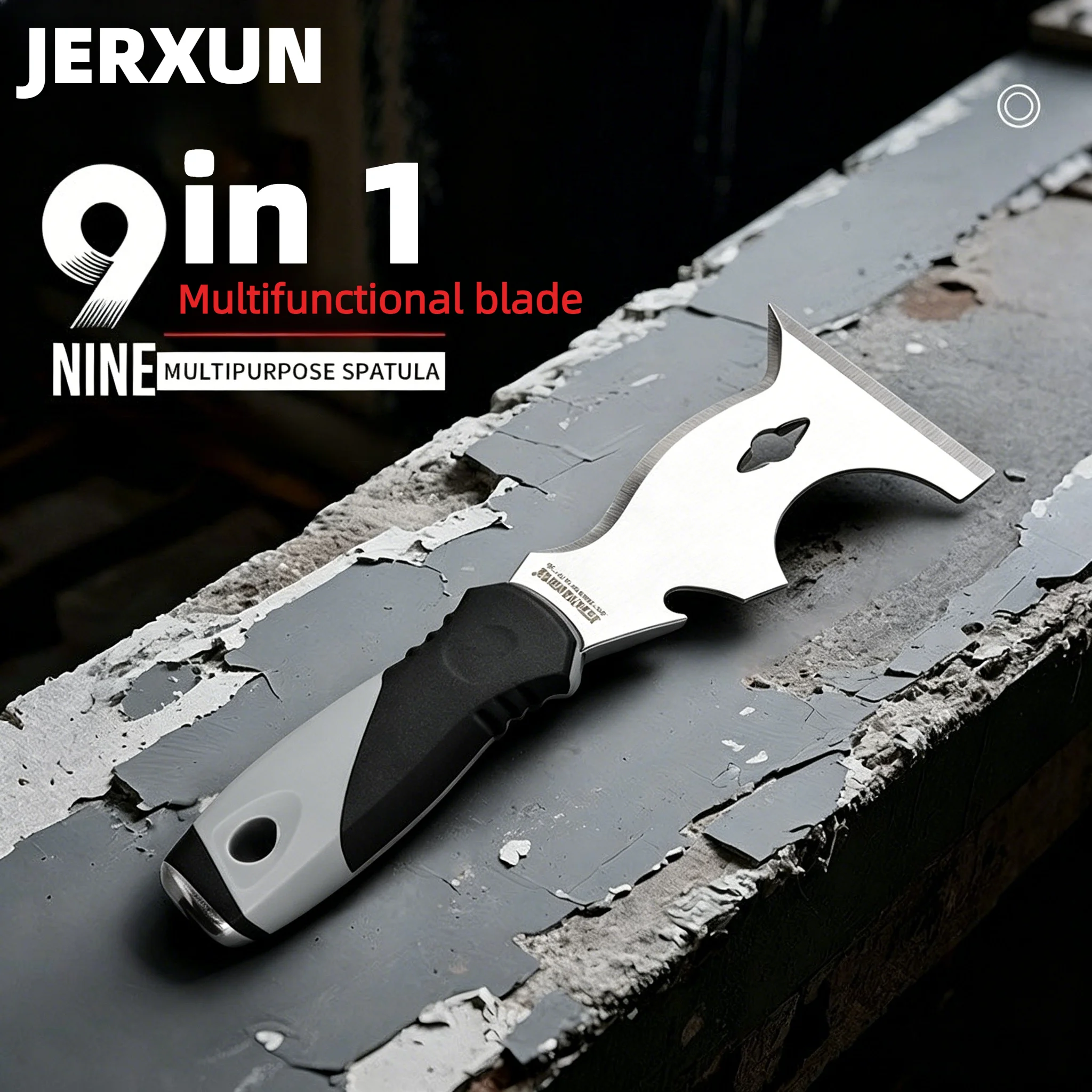 jerxun-多機能シャベル肥厚ステンレス鋼ロングハンドルシャベルキッチンクリーニングツール家庭用シャベルほこり除去