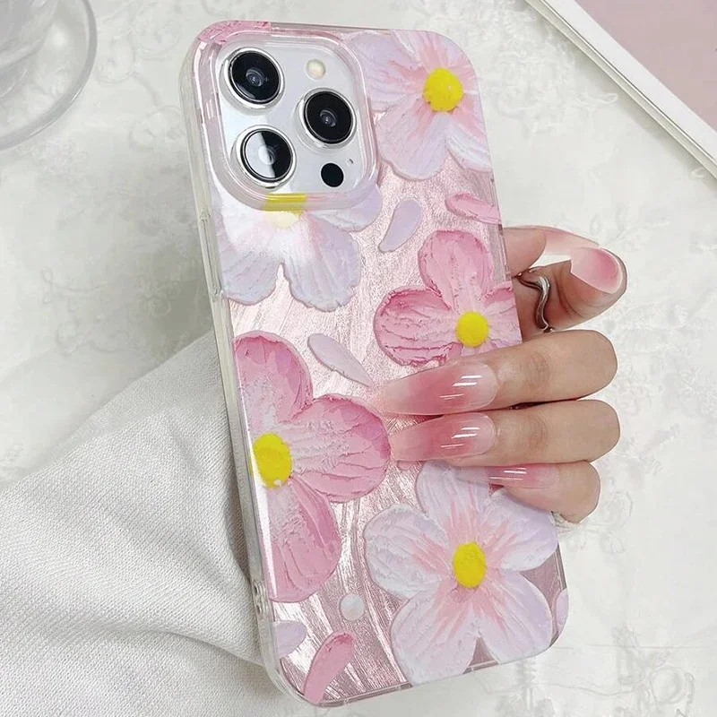 Funda de teléfono Daisy con flor de cerezo a la moda para Samsung Galaxy S25 FE S25 S24 S22 S23 Ultra Plus S24 FE A56 A55 A06 A53 5G