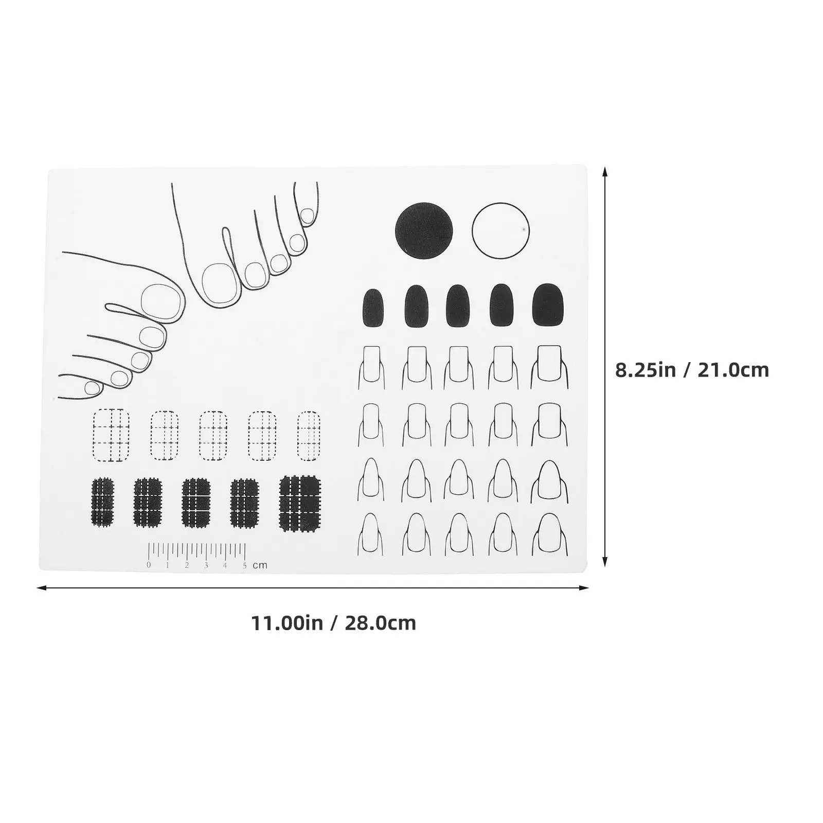 Large Silicone Nail Practice Mat for Beginners and Professionals Transfer Coloring Mixing Pad Non-Slip Easy Clean Manicure Art view 5