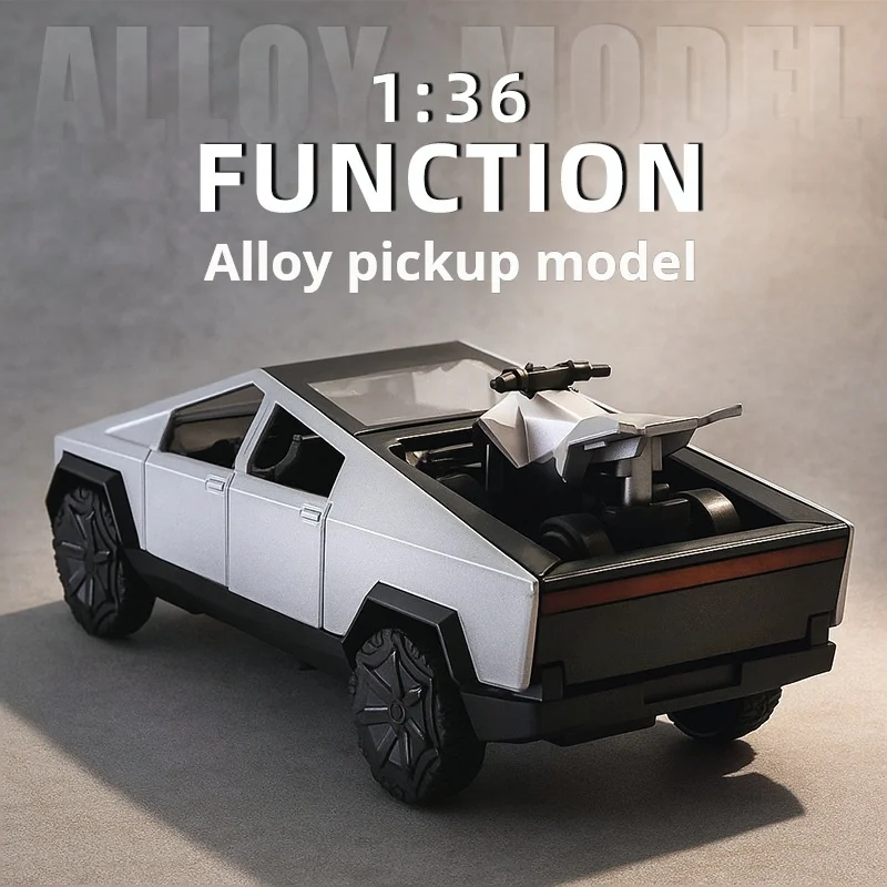 1:36 サイバートラック おもちゃ オフロード車 ダイキャストモデルカー ビーチバイク ホビー コレクション 誕生日プレゼント 男の子向け