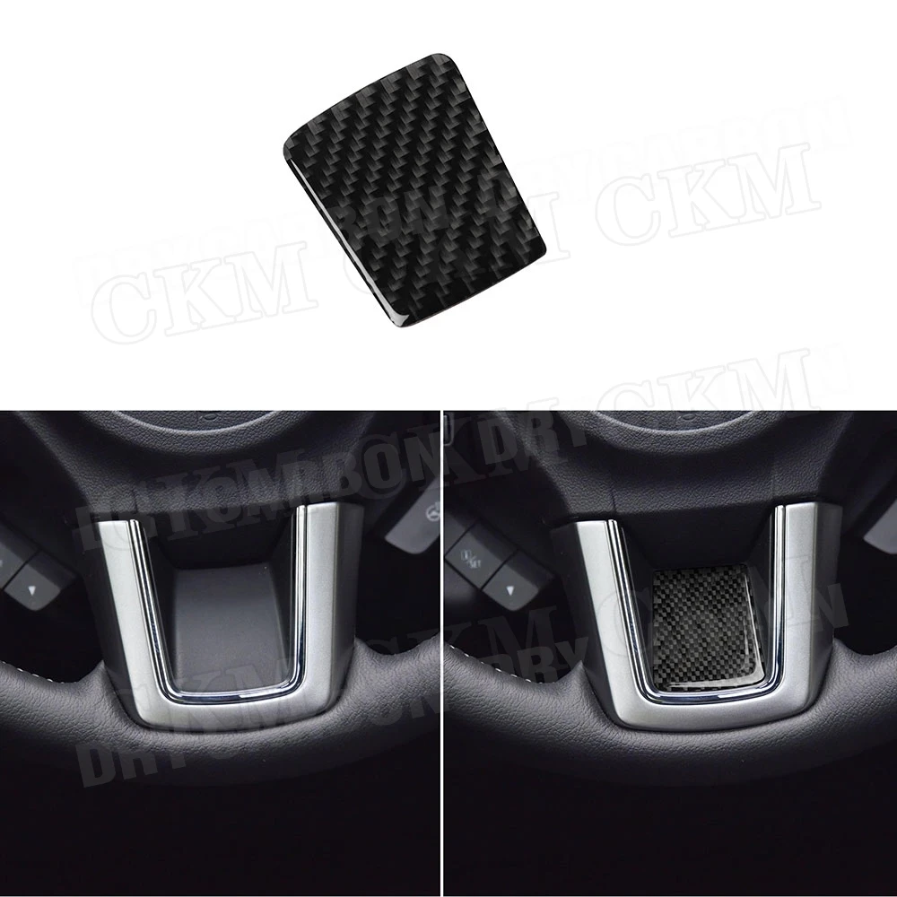 

Carbon Steering Wheel Logo Trim Frame Buttons Decoration Cover Stickers For Subaru Forester 2016-2018 Car Accessories Trims